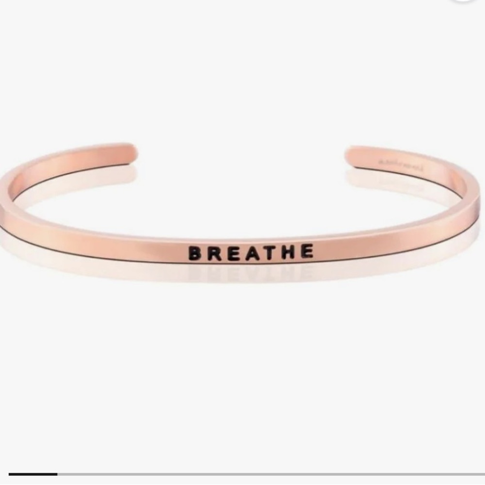 MantraBand “Breathe” Affirmation Rosegold Cuff Bracelet